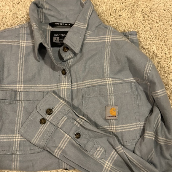 Light blue and white Carhartt flannel - Picture 2 of 5